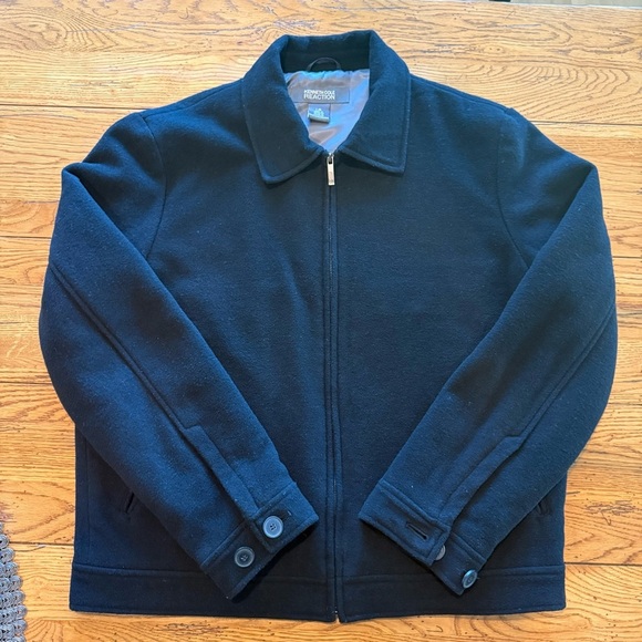 Kenneth Cole Reaction Other - Kenneth Cole Reaction Navy Blue Wool Blend Jacket SZ L